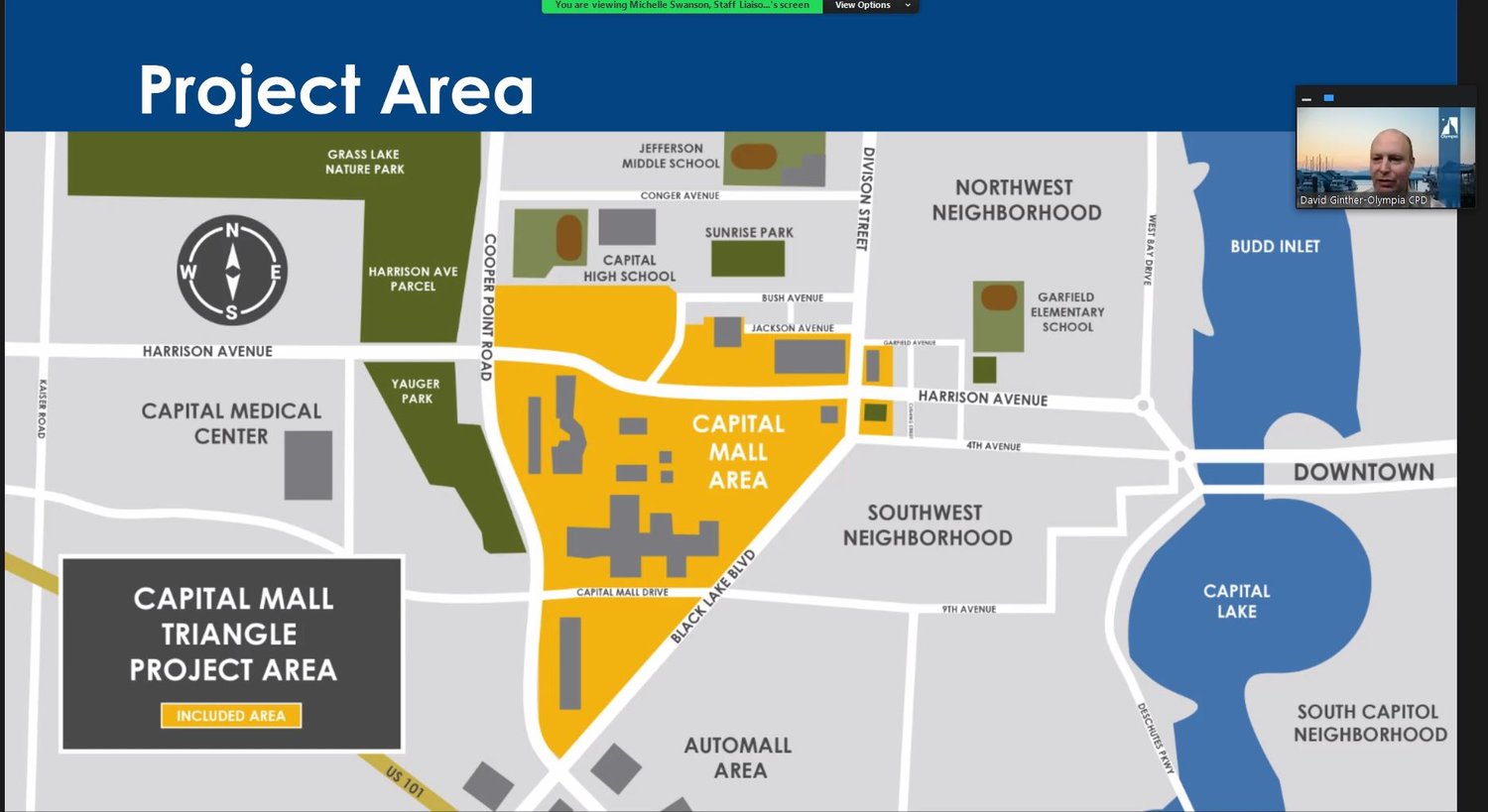 The project area of the Capital Mall Triangle Subarea Plan.